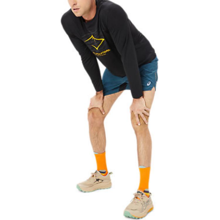 ASICS Fujitrail Logo Long Sleeve T-shirt 'Black Yellow' 2011C987-001