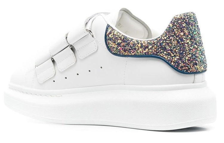 (WMNS) Alexander McQueen Oversized Triple Strap Sneaker 'White Glittered' 697106WICG59994