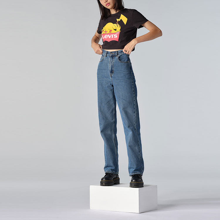 Levis x Pokmon Crossover Pikachu Cartoon Printing Short Sleeve Black 59187-0004