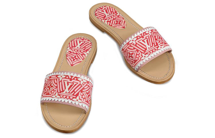 (WMNS) LOUIS VUITTON Crafty Lock It Slides 'White Red Pink' 1A85CD