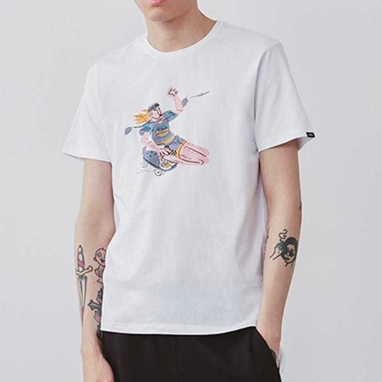 Men's Vans Asian Artist Crossover Series Cartoon Printing Short Sleeve White VN0A4P5JWHT