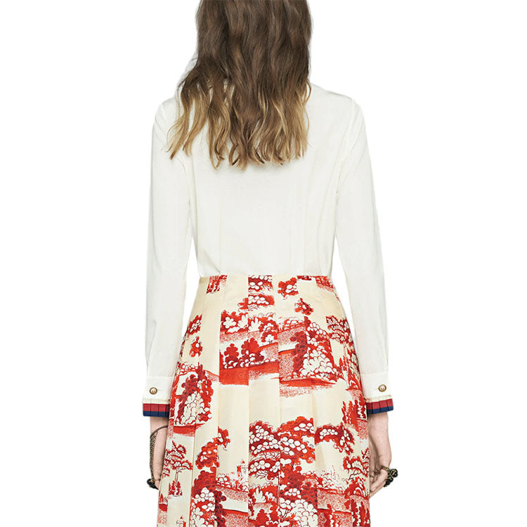 (WMNS) Gucci Cotton Bow Long Sleeve Shirt For White 451007-ZIK21-9220