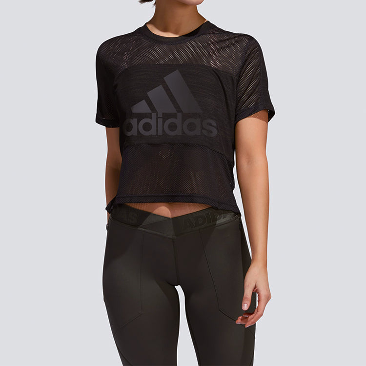 (WMNS) adidas Badge of Sport Tee 'Black' DX7534