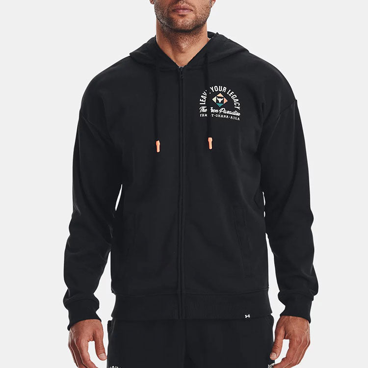 Under Armour Project Rock Heavyweight Terry Full-Zip Hoodie 'Black' 1377436-001