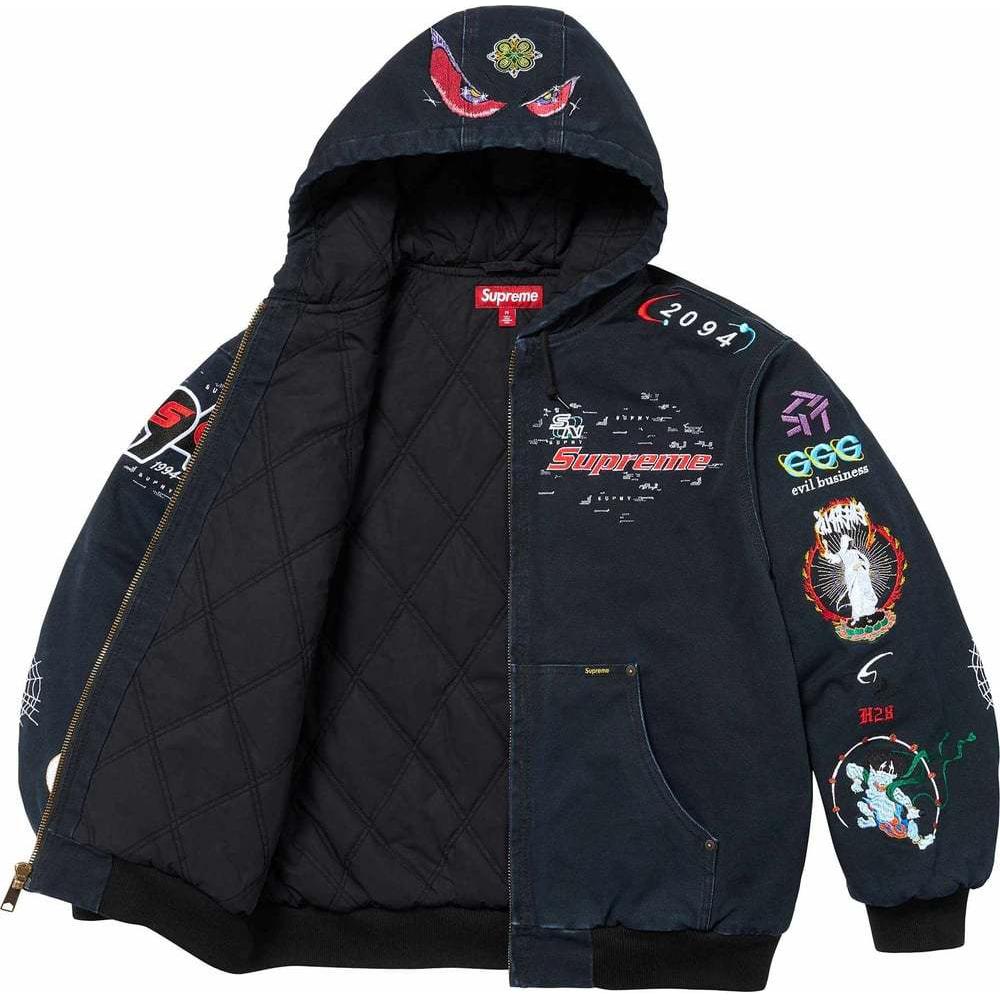 Supreme AOI Hooded Work Jacket 'Black Multi-Color' SUP-SS24-185
