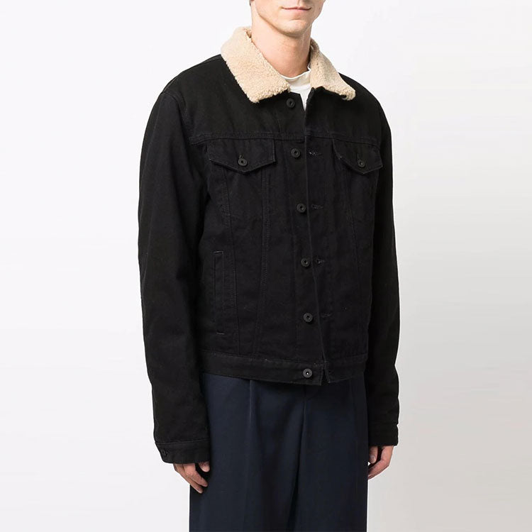 Off-White FW21 Environmental Friendly lapel Jacket Version Black OMYE074F21DEN0011001