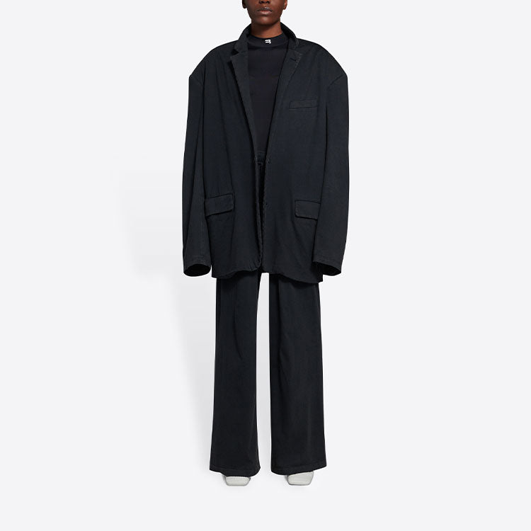 Men's Balenciaga FW21 Retro Knit Large Jacket Black 662388TAV041000