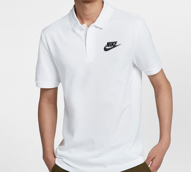 Men's Nike Lapel Short Sleeve White Polo Shirt CN8765-100