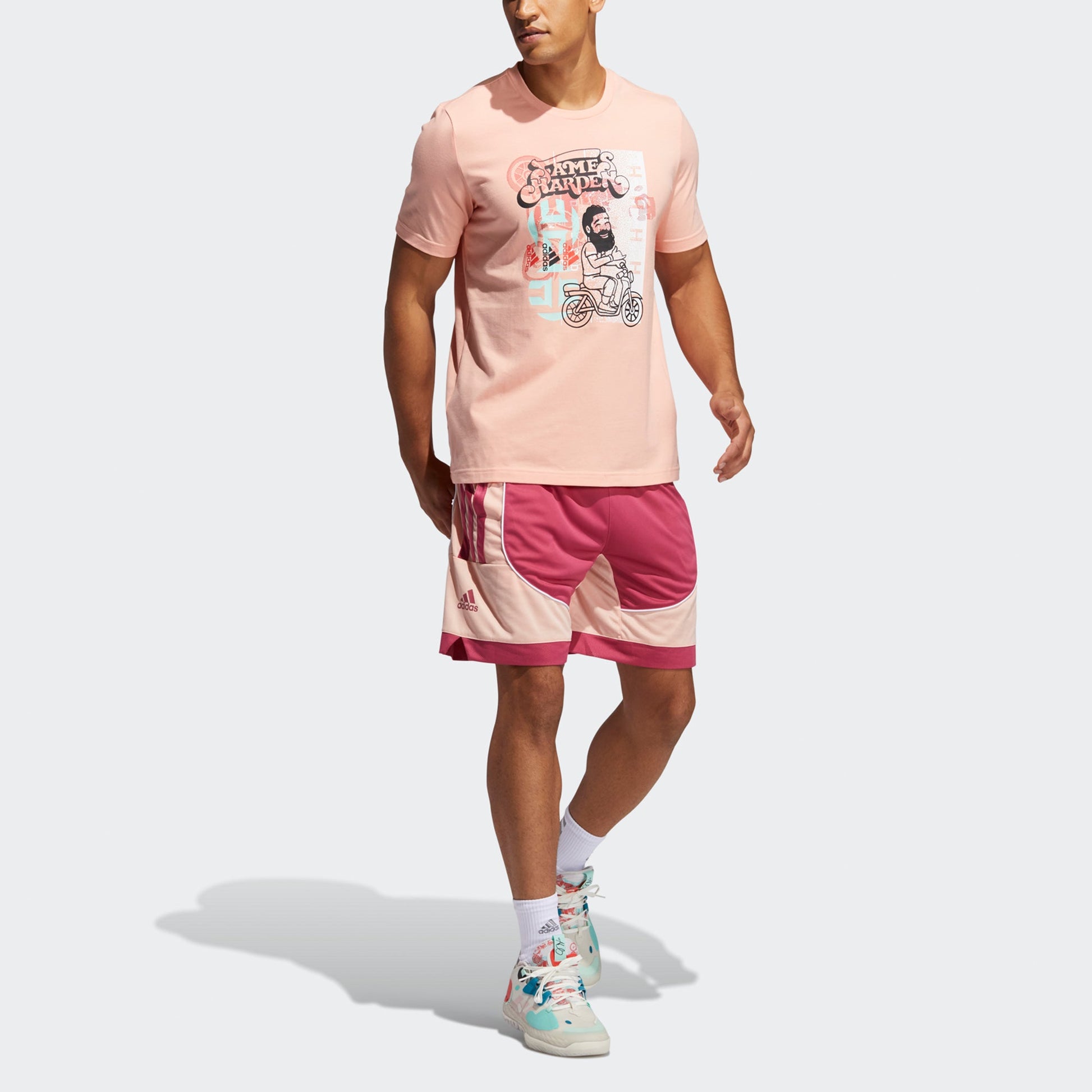 adidas Hdn Avatar Sc Basketball Athleisure Casual Sports Short Sleeve Pink Red GP3430