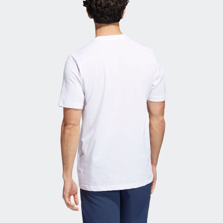Men's adidas Logo Cartoon Pattern Printing Round Neck Short Sleeve Japanese Version White T-Shirt HG3186