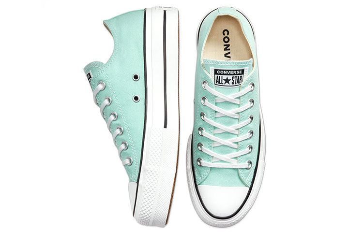 (WMNS) Converse Seasonal Color Platform Chuck Taylor All Star Thick Sole Peppermint Green Sneakers 'Green White' 566758C