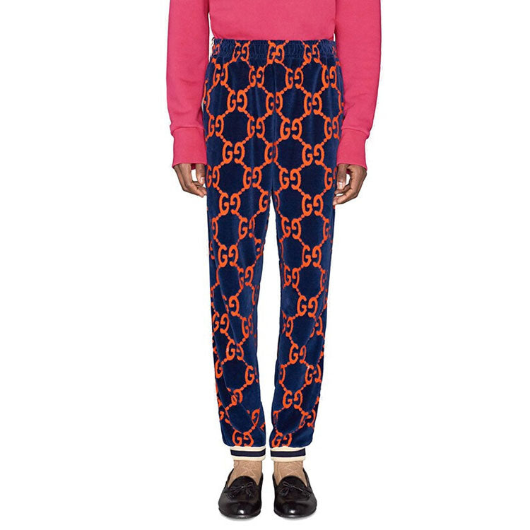 Men's Gucci Athleisure Casual Sports Long Pants/Trousers Blue Orange 522960-X9T39-4438