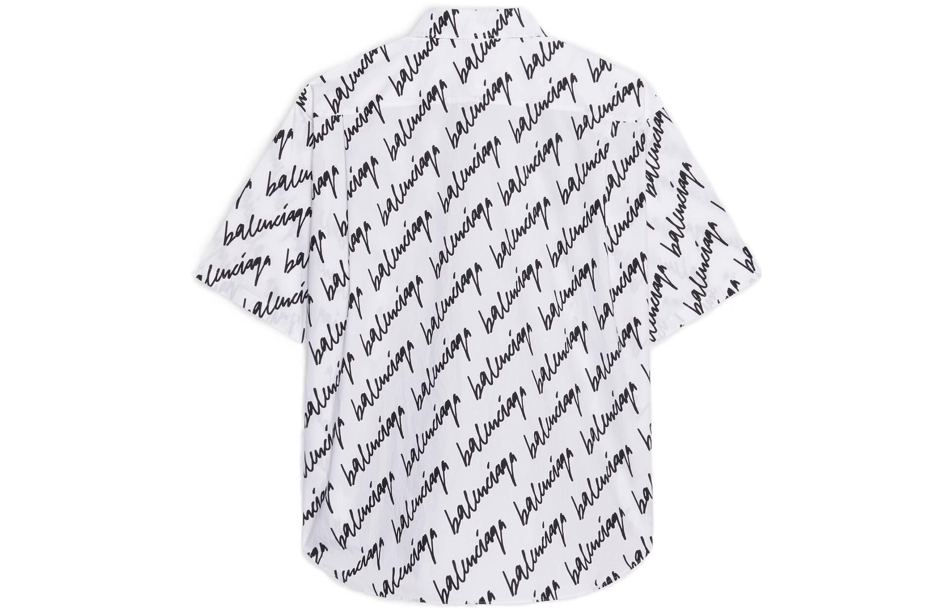 Balenciaga Allover Scribble Short Sleeve Shirt 'White Black' 681702TLLJ49040
