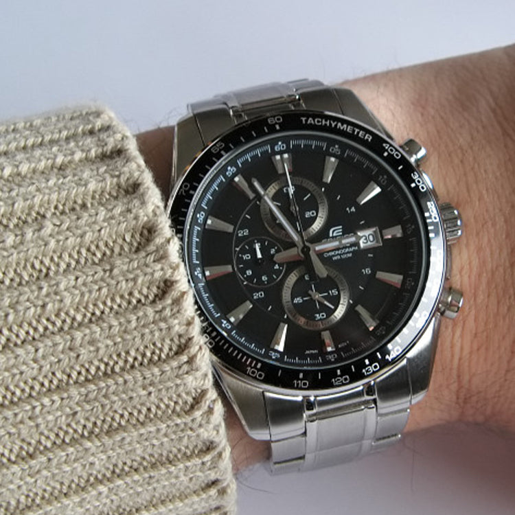 Men's CASIO EDIFICE Series Classic IP Watch Business Analog Mens Black Digital EF-547D-1A1V