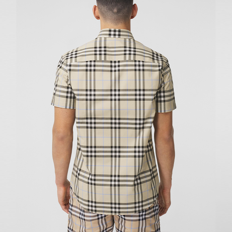 Men's Burberry SS21 Logo Plaid Loose Shirt 80386641
