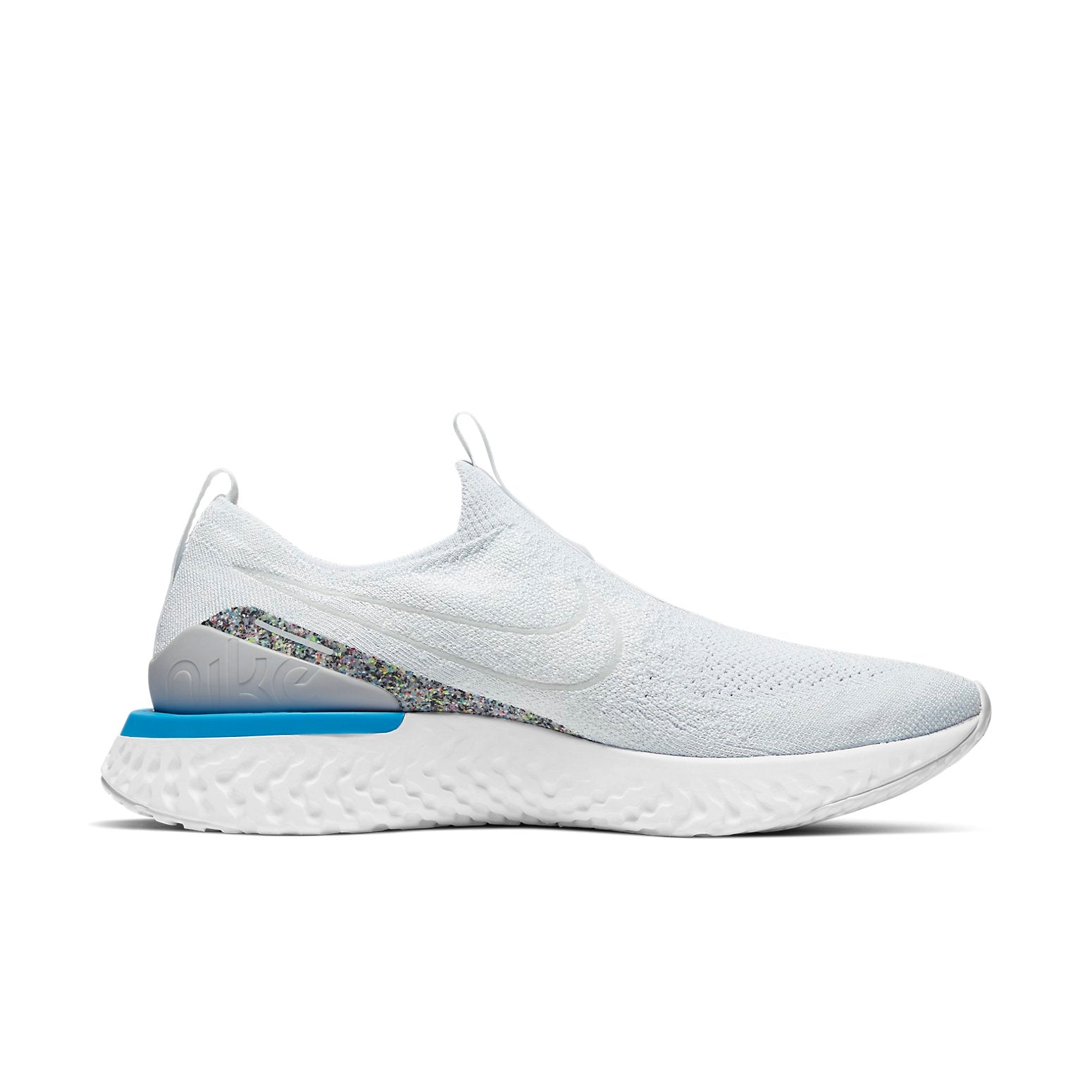 Nike Epic Phantom React Flyknit Sports Shoes White/Blue CK0090-100