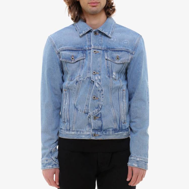 Off-White Arrow Twist Denim Jacket 'Cobalt Blue/White' OMYE067R21DEN0024701