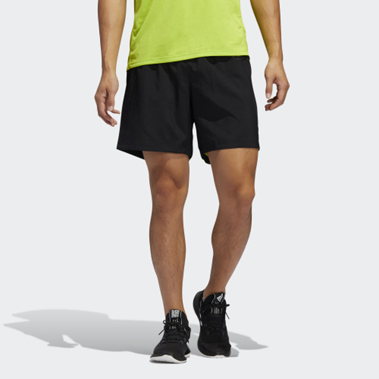 adidas Own The Run Sho Running Sports Shorts Black Green FL6956