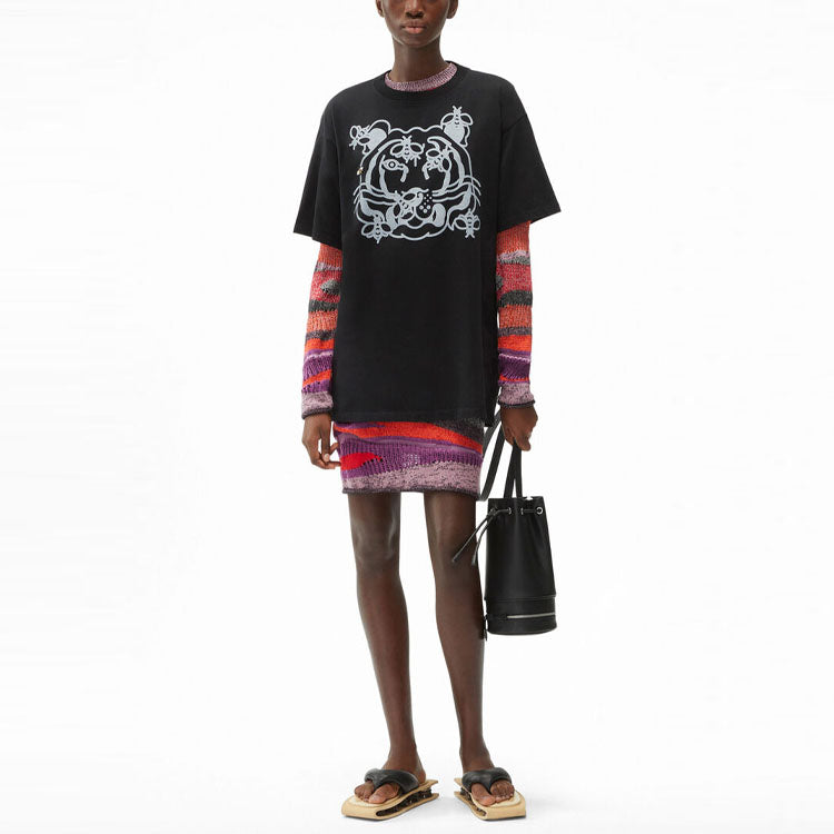 KENZO SS21 Round Neck Pullover Short Sleeve Black FB52TS9104SA-99