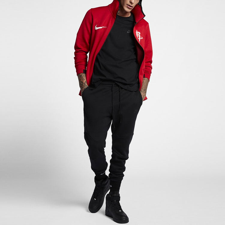Nike Player Edition houston rockets Solid Color Zipper hooded Jacket Red 899843-657