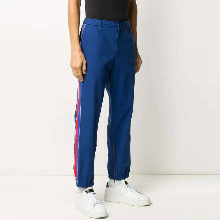 Gucci SS21 Side Stripe Pants Zipper Athleisure Casual Sports Pants Blue 615775-XDBBH-4207