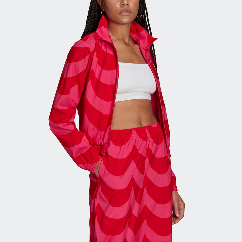 (WMNS) adidas originals Track Top Contrasting Colors Sports Stand Collar Jacket Red H20484