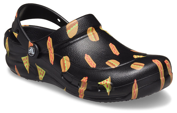 Crocs Bistro Graphic Clog Stylish Casual Black Sandals 204044-0FN