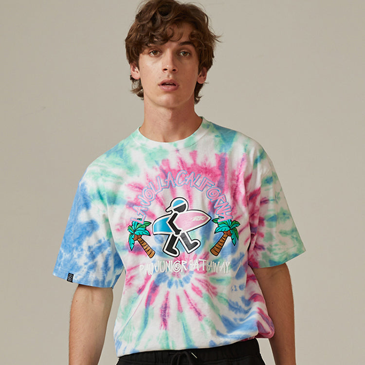 PJs Vigor Tie Dye Printing Short Sleeve Unisex Multi-Color 20SSTS1022-P