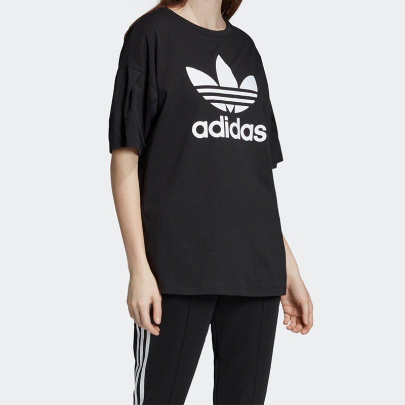 (WMNS) adidas originals logo T-shirt 'Black White' EC1884