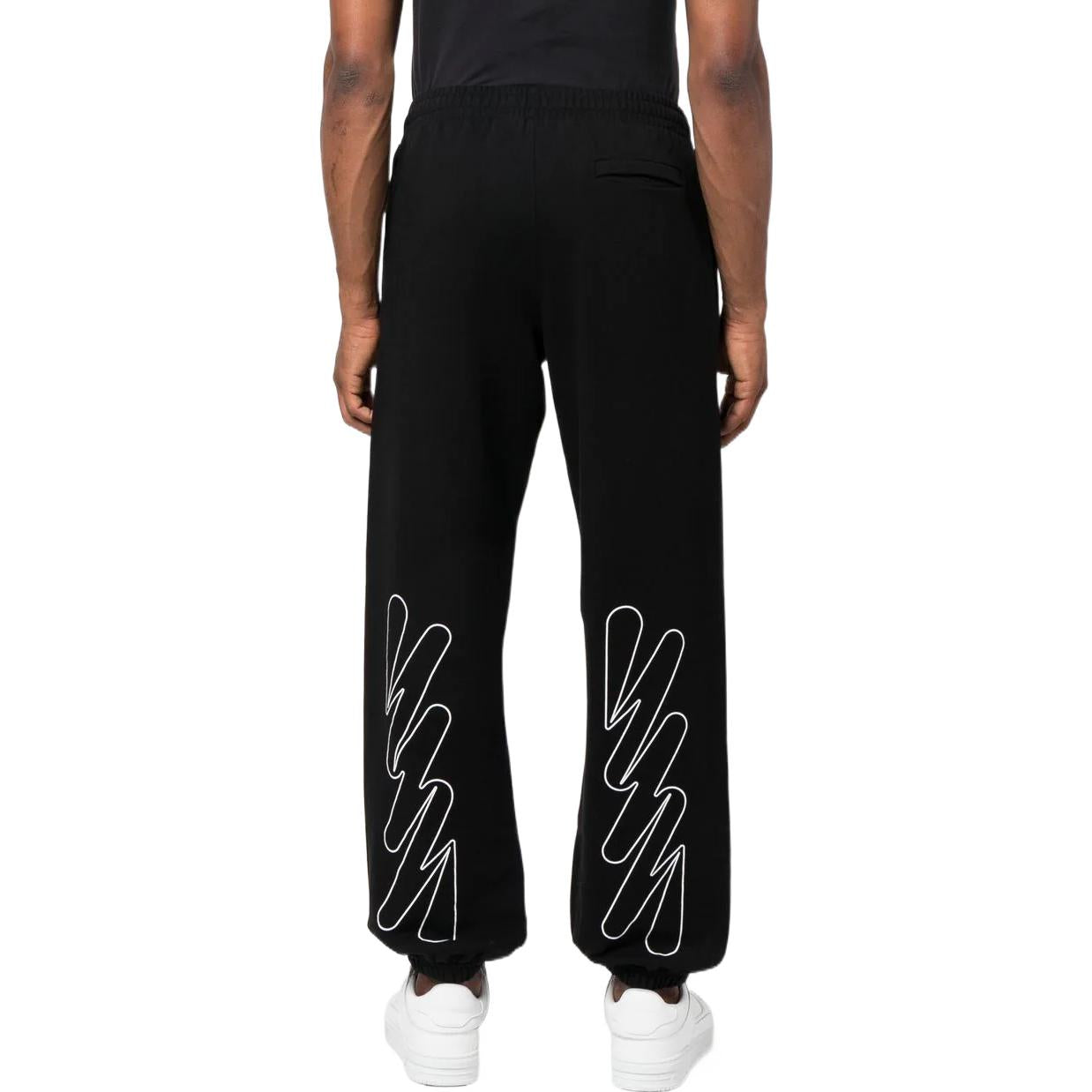Off-White Wave Diagonal Slim Sweat Pant 'Black' OMCH029F22FLE0081001