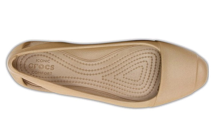 (WMNS) Crocs Minimalistic Casual Flat Sports Gold Color Sandals 202811-710
