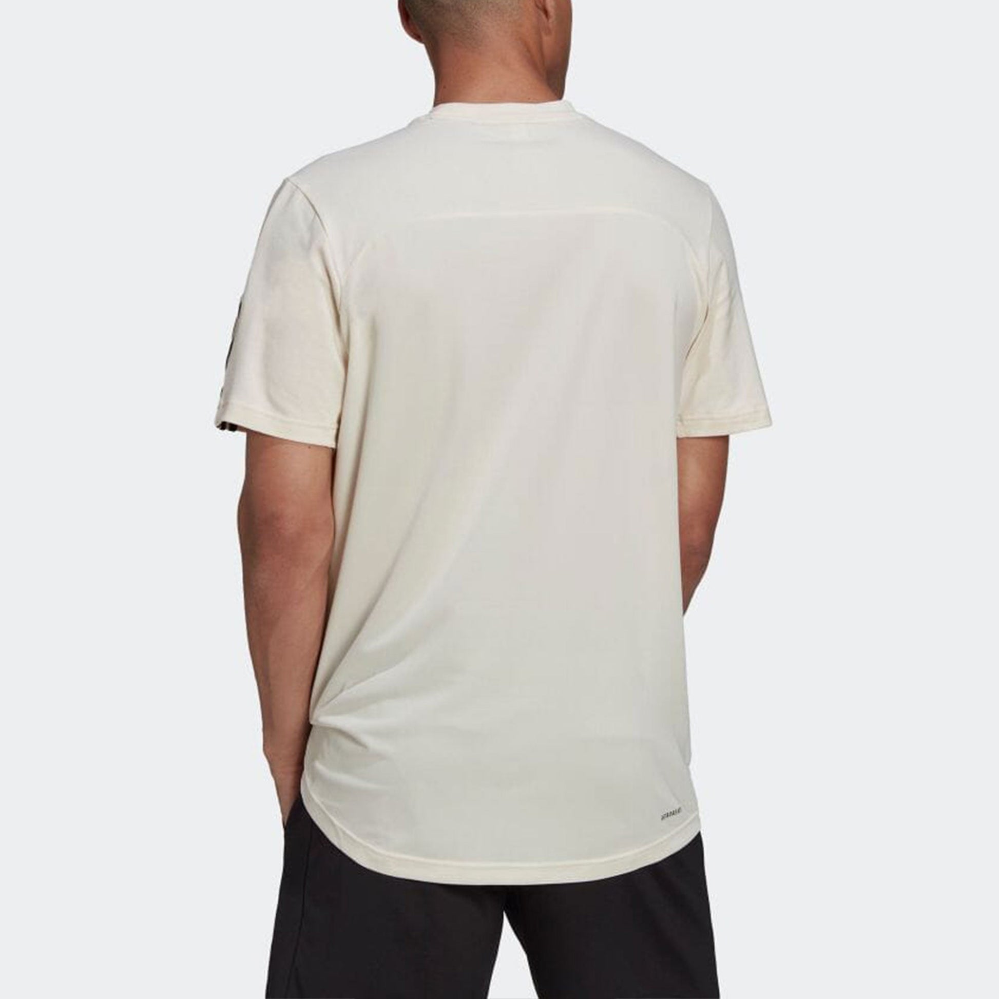 adidas Logo Printing Solid Color Stripe Casual Short Sleeve White HD4324