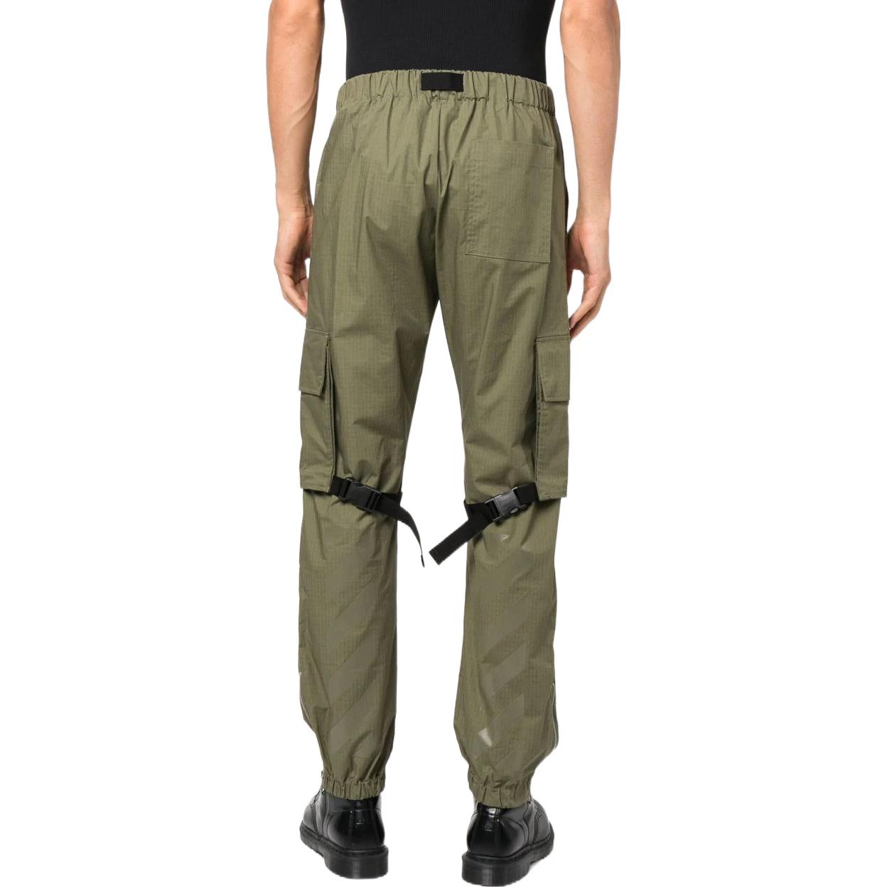 Off-White SS22 Casual Pants 'Military Green' OMCF031F22FAB0015656