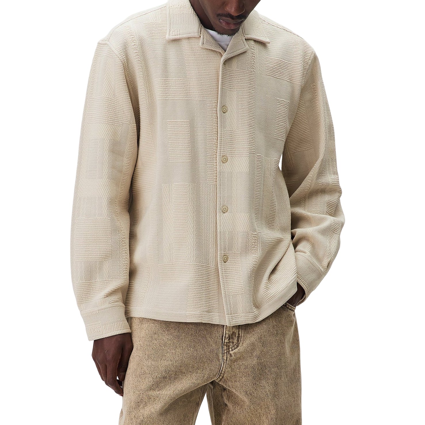 KITH Geometric Knit Cohen Shirt 'Hallow' KHM034472-103