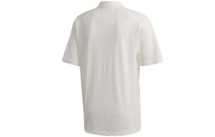 Men's Y-3 Solid Color Logo Polo Shirt White FN3356