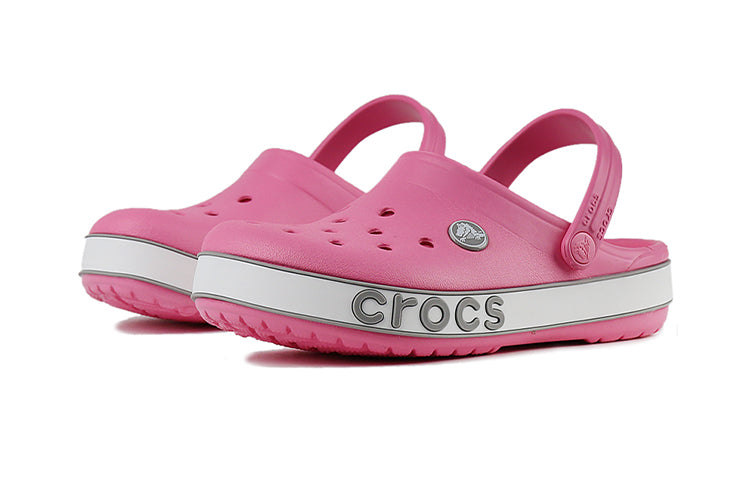 (PS) Crocs Crocband Bold Logo Outdoor Flat Heel Minimalistic Sports Pink Sandals 206022-65Y