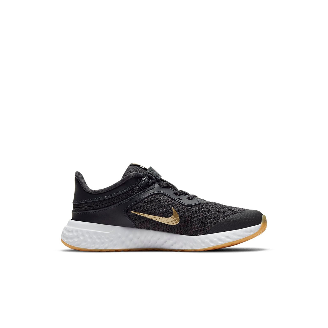(PS) Nike Revolution 5 FlyEase 'Black White Gold' CQ4648-006