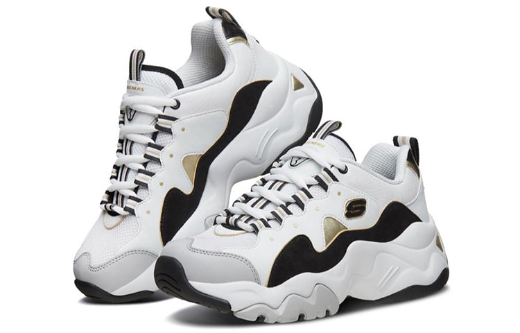 (WMNS) Skechers D'lites 3.0 Running Shoes White/Black/Gold 88888374-WGD