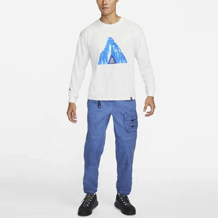 Men's Nike ACG Ice Cave Casual Sports Breathable Round Neck Long Sleeves White T-Shirt DJ5777-121