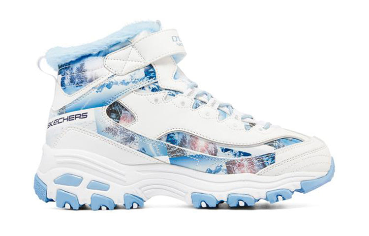 (GS) Skechers D'lites Boots 'White Blue' 302532L-WBL