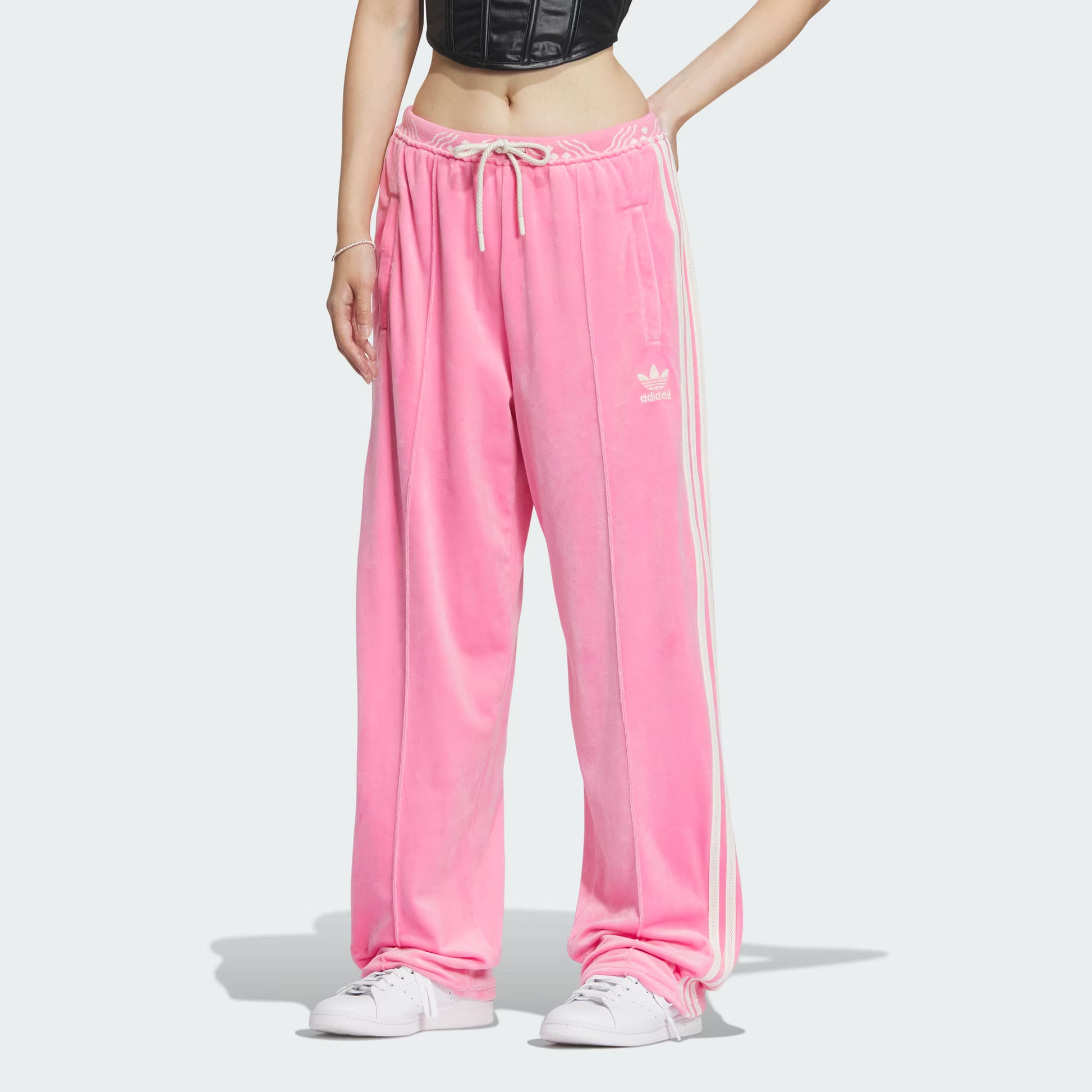 (WMNS) adidas Originals Velour SST Track Suit Pants Asia Sizing 'Pink' IX4230