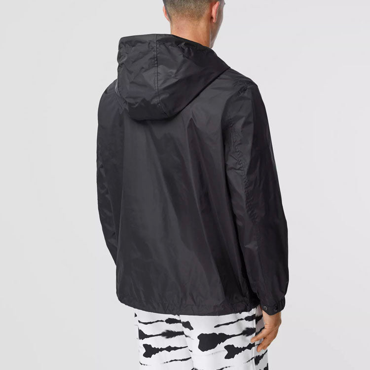 Men's Burberry Logo ECONYL Light Hooded Jacket Black 80270981