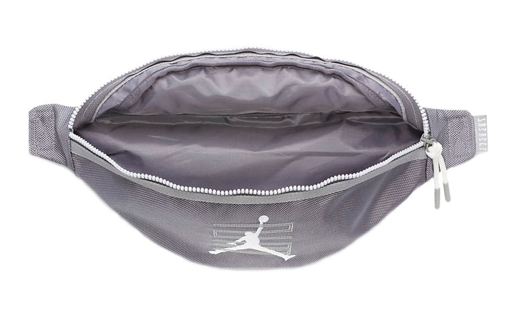 Air Jordan Unisex Polyester Crossbody Printing Logo Zipper Belt Bag Grey DV1870-056