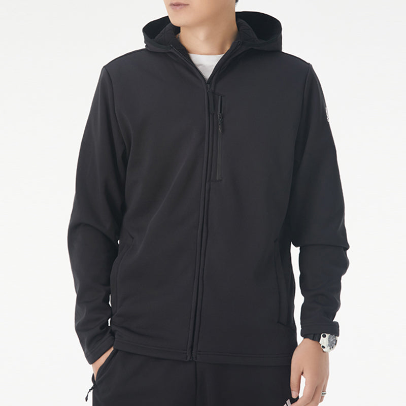 adidas Perfom Fl Jkt logo Printing Fleece Stay Warm Woven Sports Hooded Jacket Black GV3515