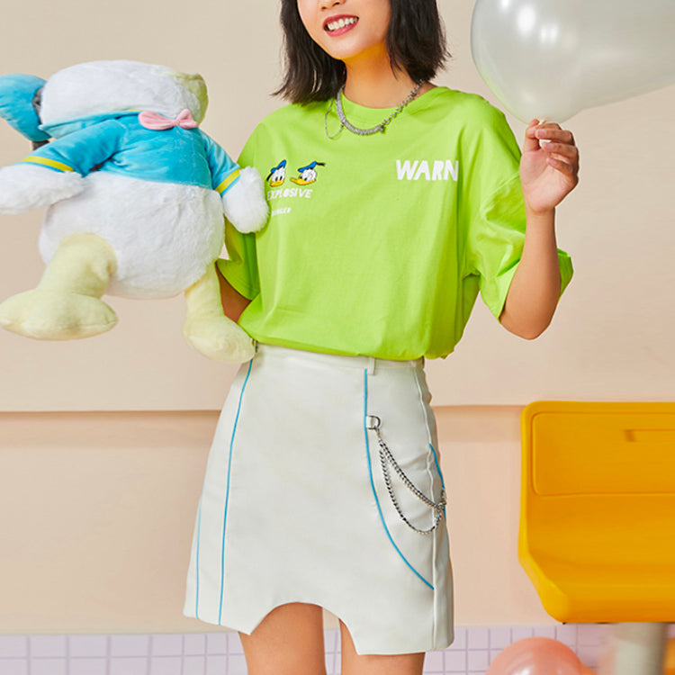 Li-Ning x Disney Crossover Sports Fashion Series Subject Printing Loose Sports Round Neck Short Sleeve Green AHSR342-5
