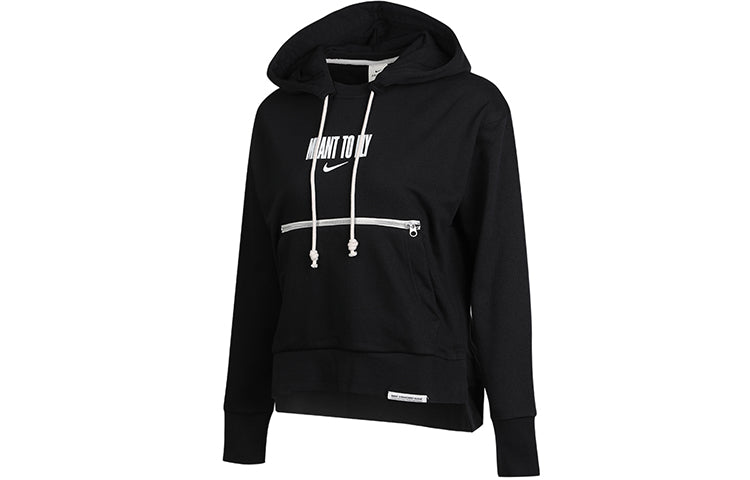 (WMNS) Nike Casual Sports Printing Basketball Hoodie Black CZ6601-010