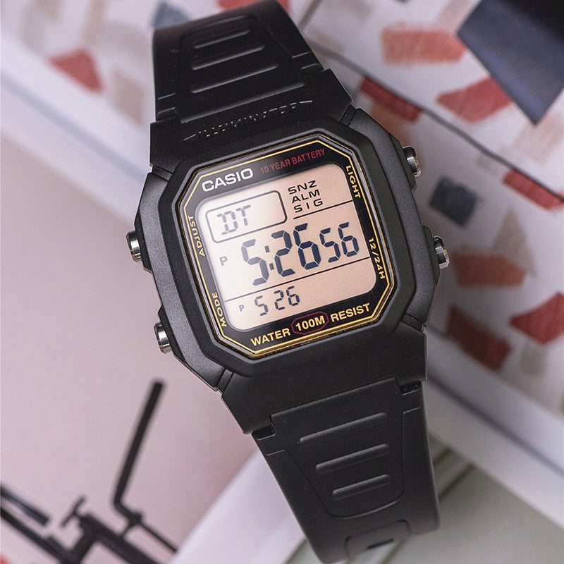 CASIO Waterproof Sports Analog Mens Black Digital W-800HG-9A