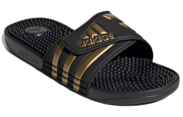 adidas Adissage Slides 'Black Gold Metallic' EG6517