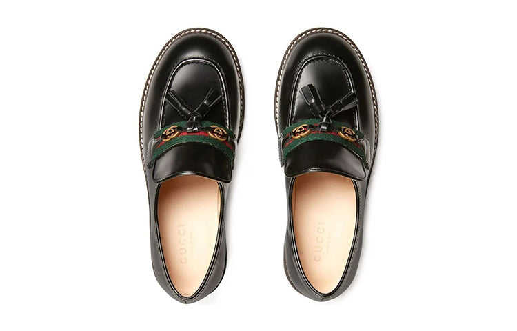 (GS) Gucci Loafers With Web Detail 'Black' 662190-1PKE0-1063