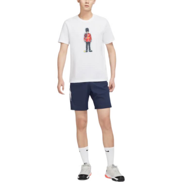 Nike Cartoon Character Pattern Embroidered Round Neck Pullover Short Sleeve White DD8575-100